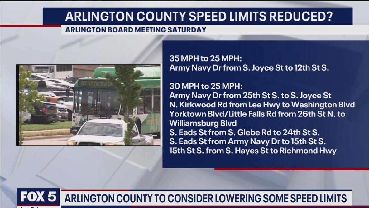 Arlington County to consider lowering some speed limits